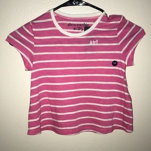 Abercrombie Pink with White Striped T-Shirt
